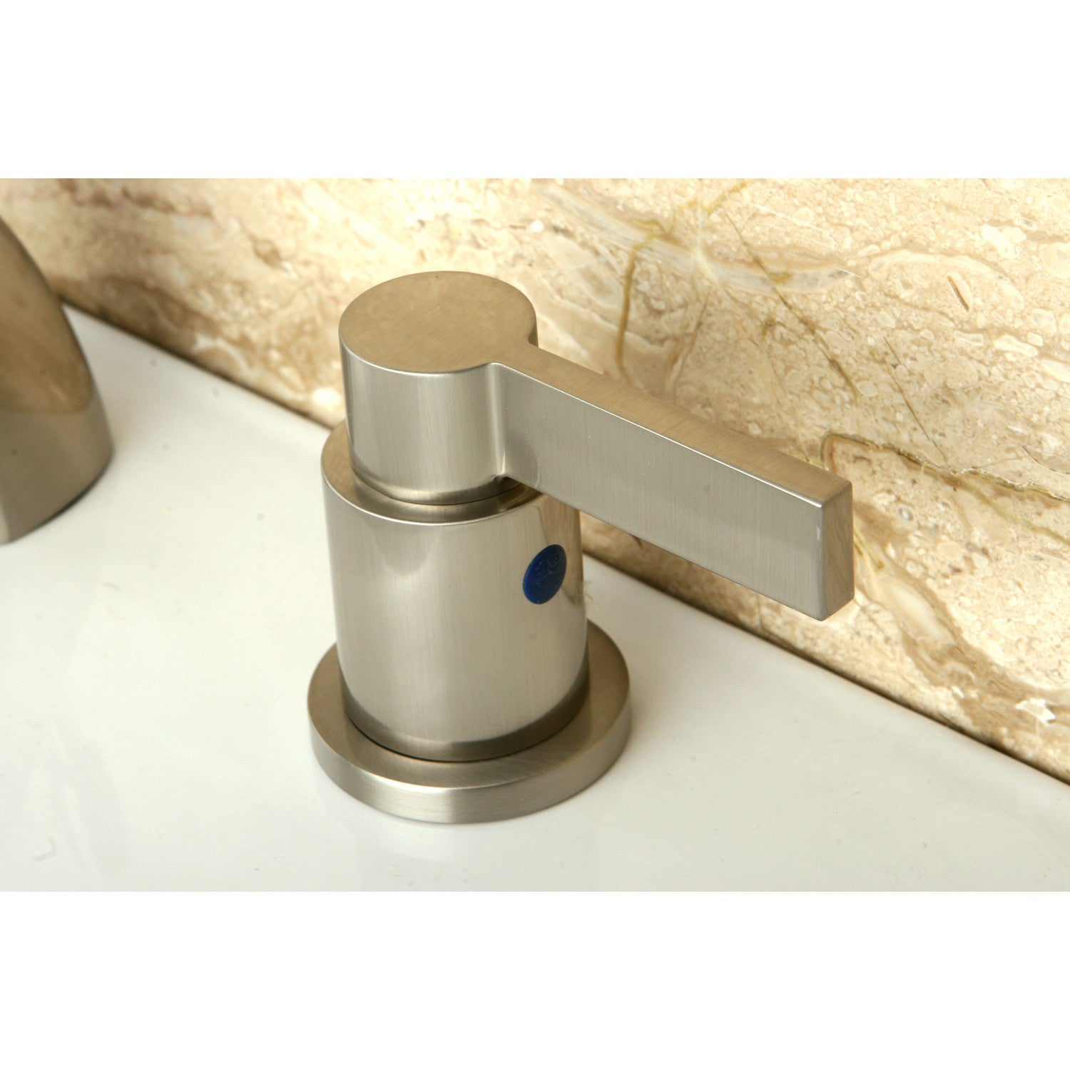 Kingston Tulare KB8958NDL - NuvoFusion Two-Handle 3-Hole Deck Mount Mini-Widespread Bathroom Faucet with Pop-Up Drain, Brushed Nickel — thumbnail 3